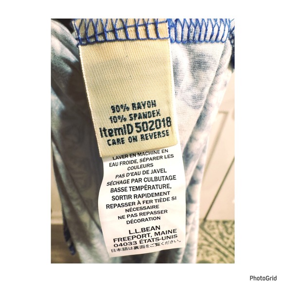 LL Bean Blue & White Mixed Pattern Vneck Sleeveless Sun Dress Small - Picture 4 of 4